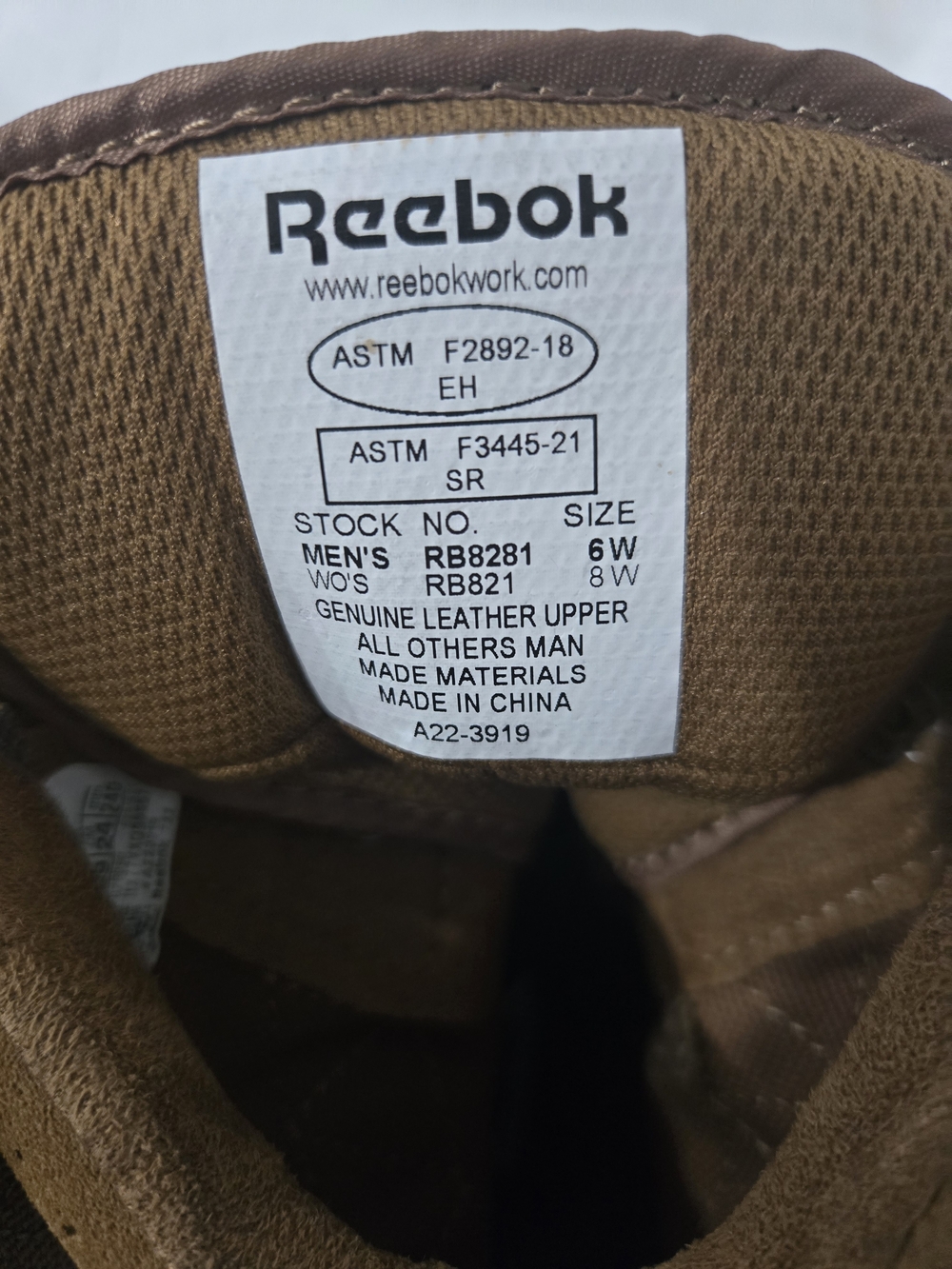 Reebok Work Men's 8" Hyper Velocity  Brown Military Boot Size 8women Shoes - Picture 7 of 7